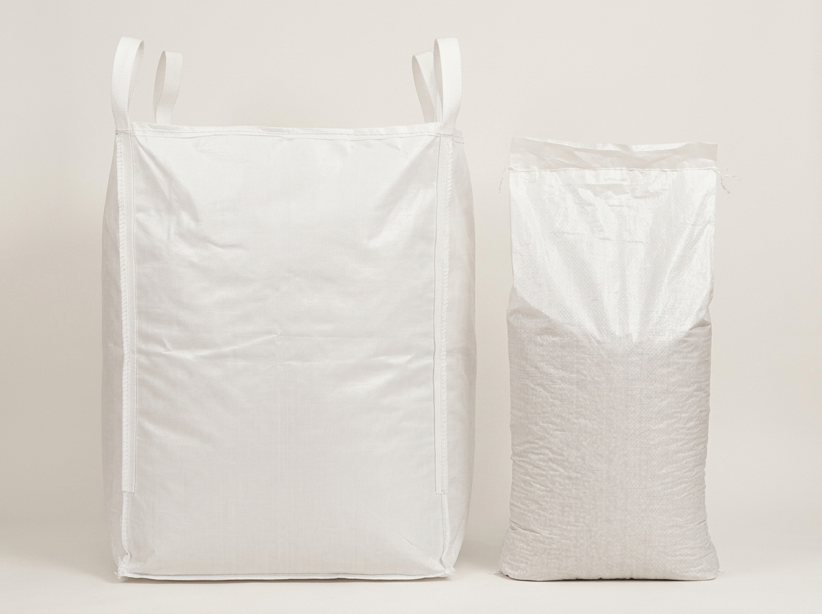 White packaging bags