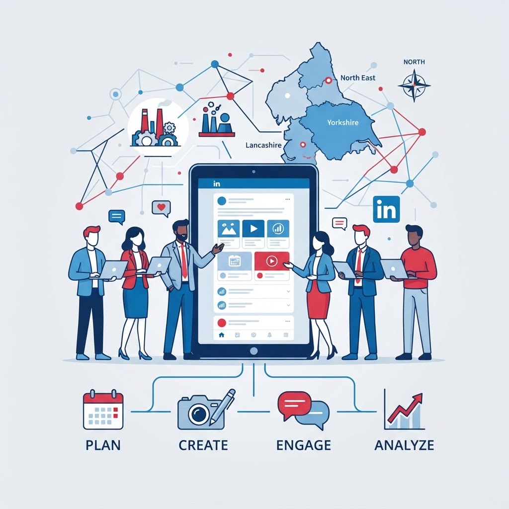 LinkedIn content strategy for B2B businesses in Yorkshire and the North