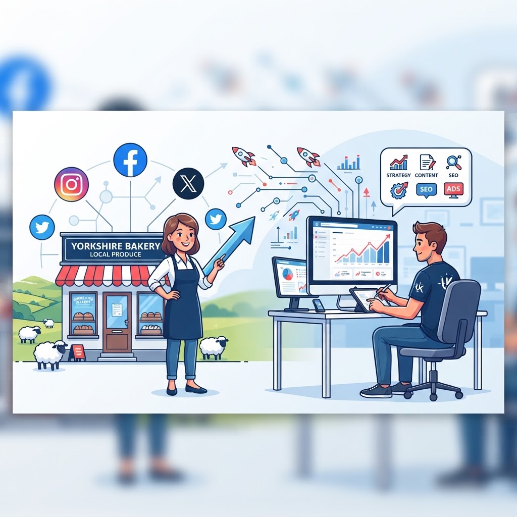 Local Yorkshire business growing social media presence with digital marketing support