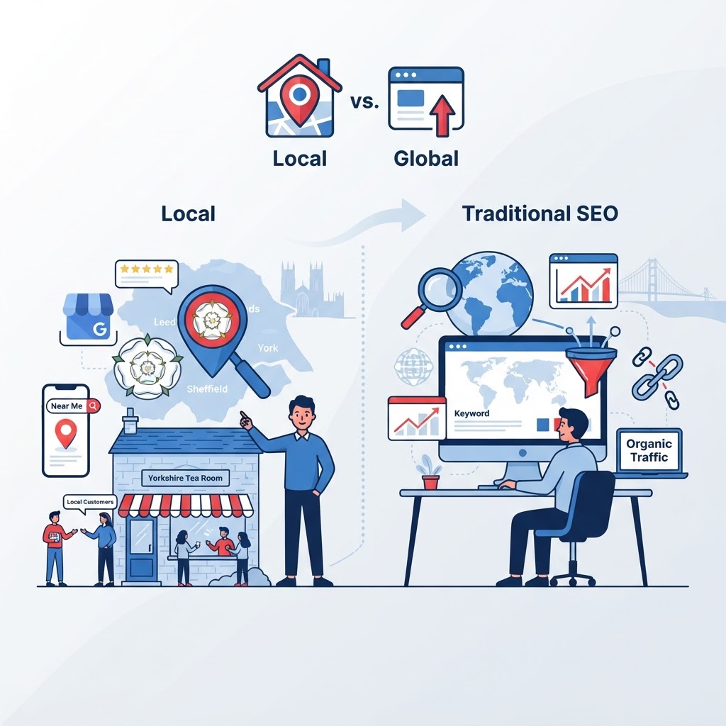 Local SEO vs traditional SEO: What Yorkshire businesses need to know