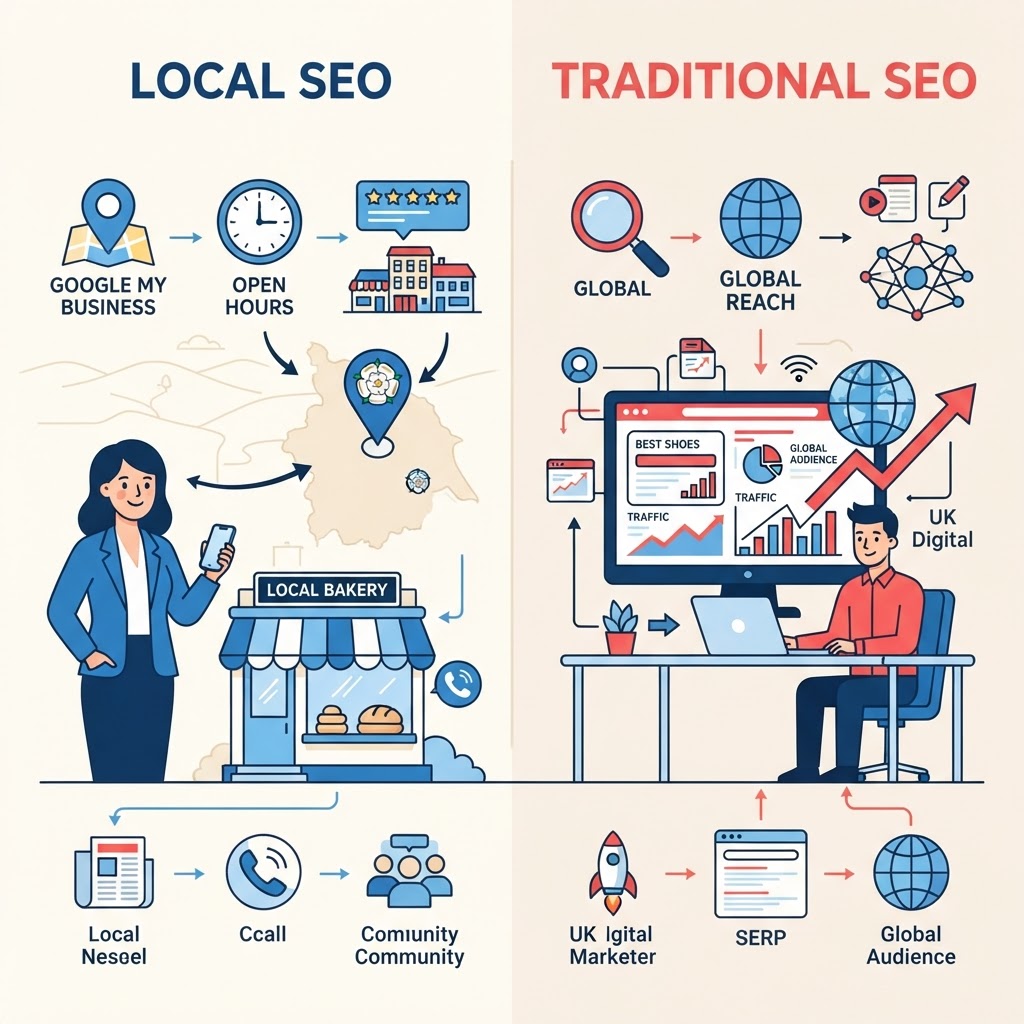 Local SEO vs traditional SEO: What Yorkshire businesses need to know