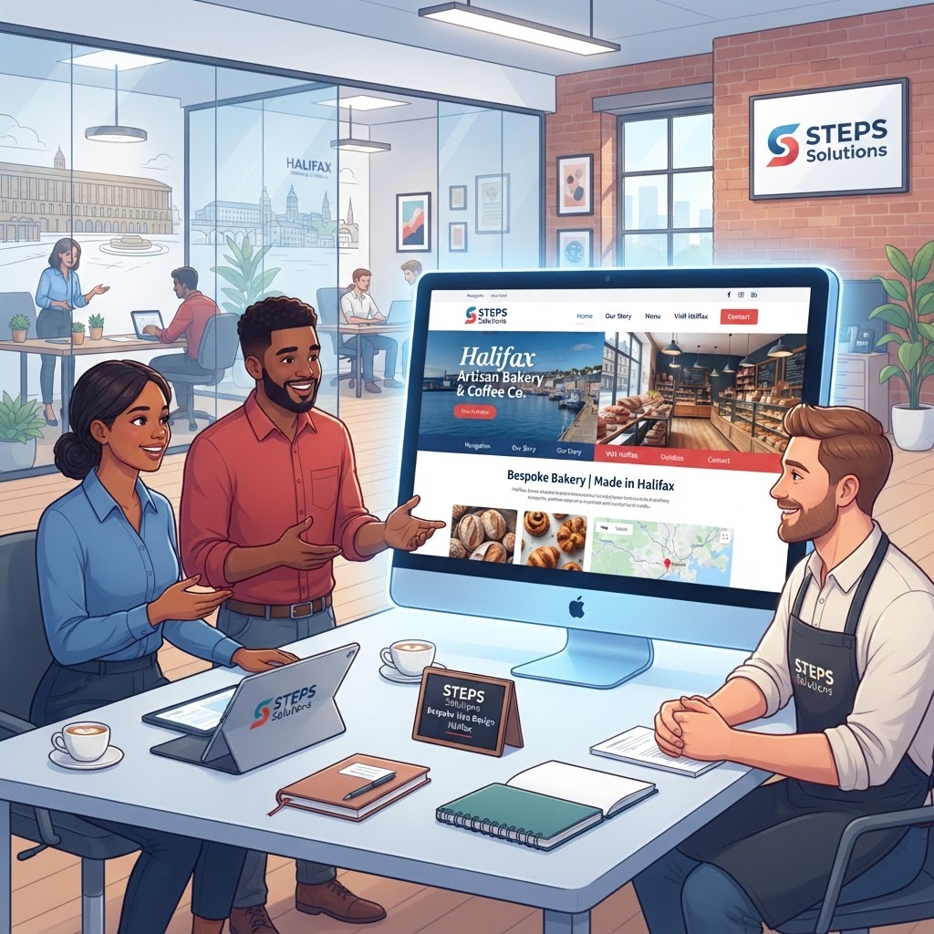 Bespoke website design for a Halifax business created by STEPS Solutions