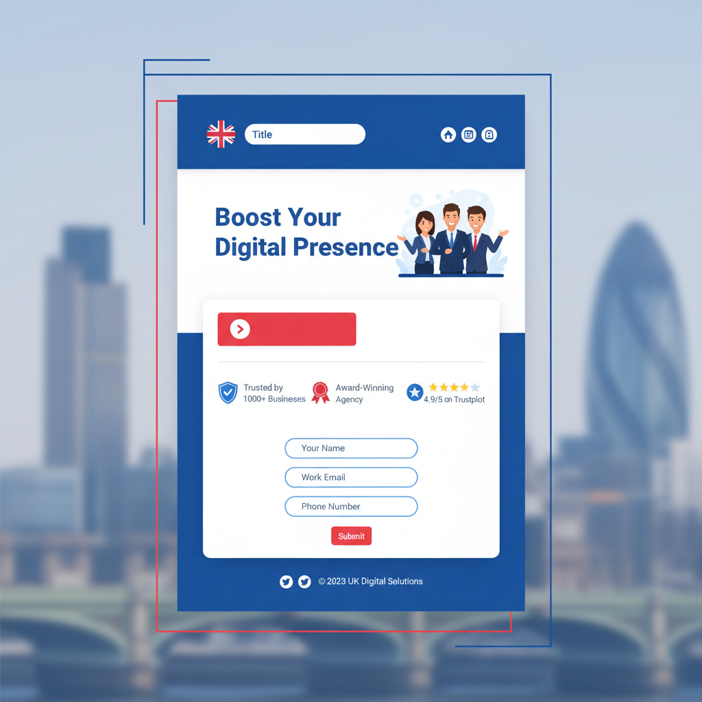 Example of a high-converting UK landing page layout with clear call to action, trust signals, and minimal form fields