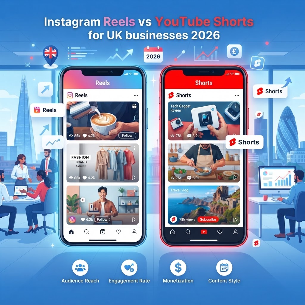Instagram Reels vs YouTube Shorts comparison for UK businesses in 2026