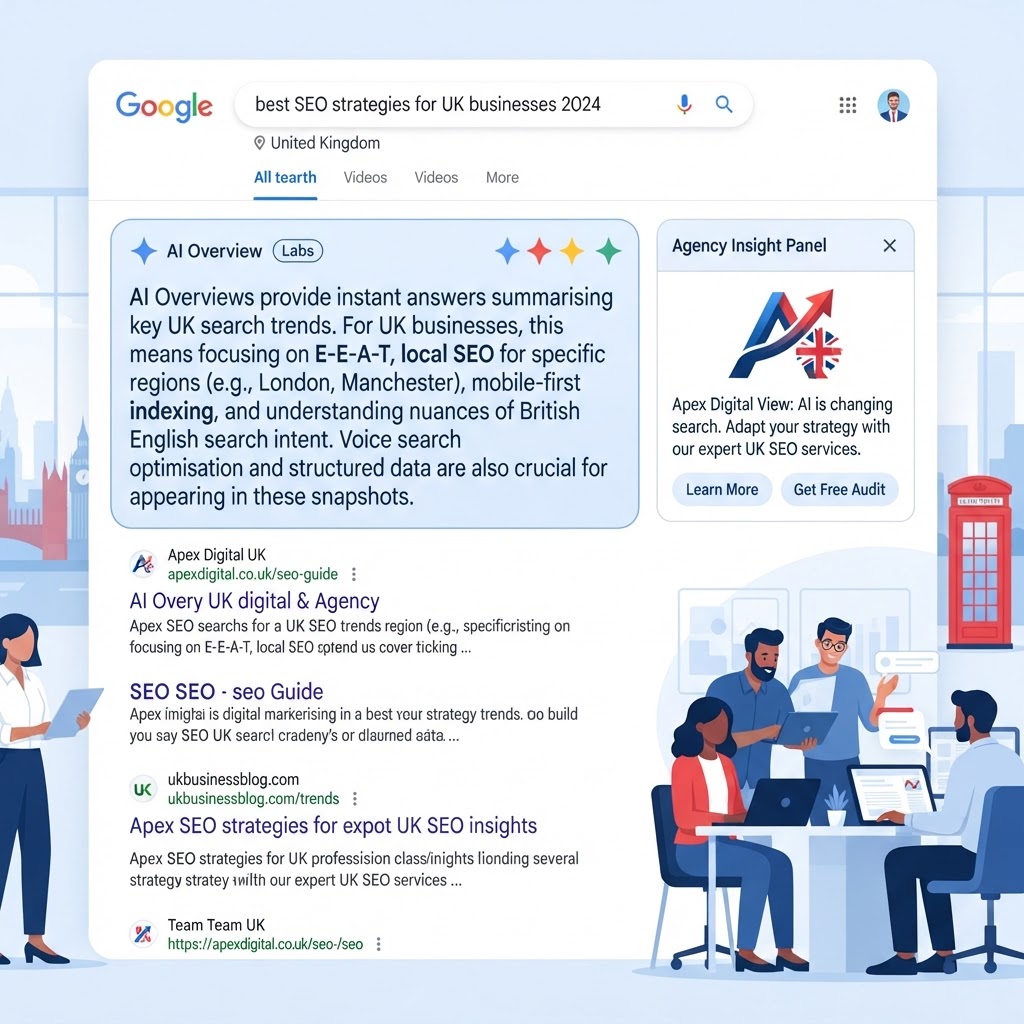 Screenshot of Google AI Overview appearing at the top of a UK search results page