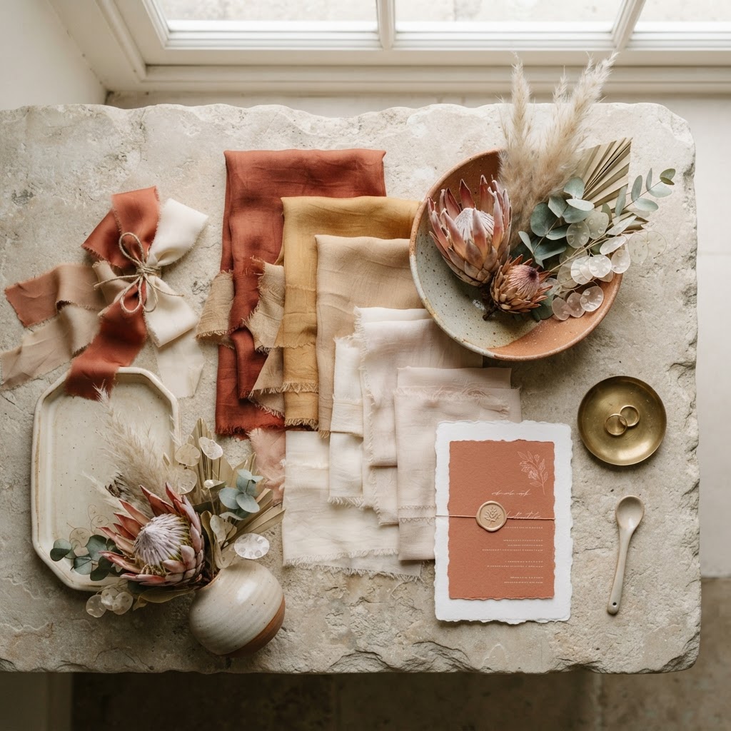 Rustic Terracotta And Ochre Wedding Palette