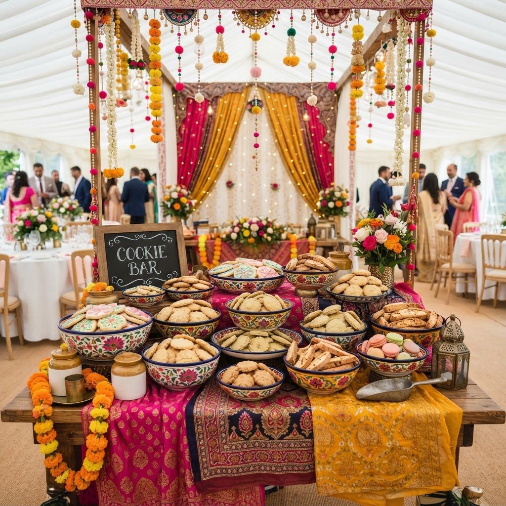 Vibrant South Asian Cookie Bar Display