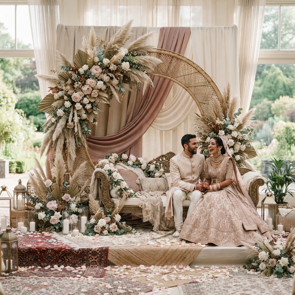 Boho Chic Floral Wedding Stage Design