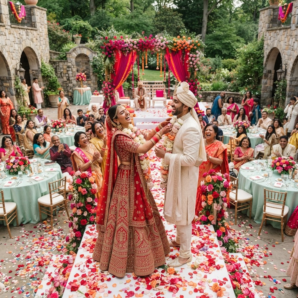 Red Embroidered Bridal Lehenga Wedding Ceremony