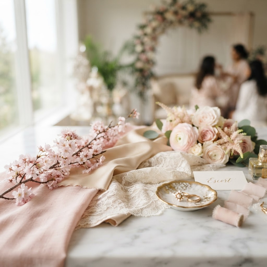 Blush Pink And Cream Wedding Palette