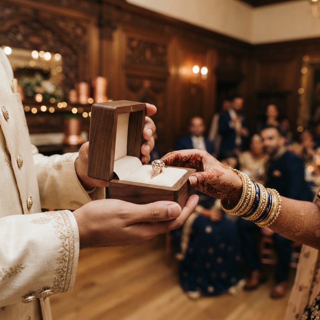 Elegant Diamond Engagement Ring Presentation
