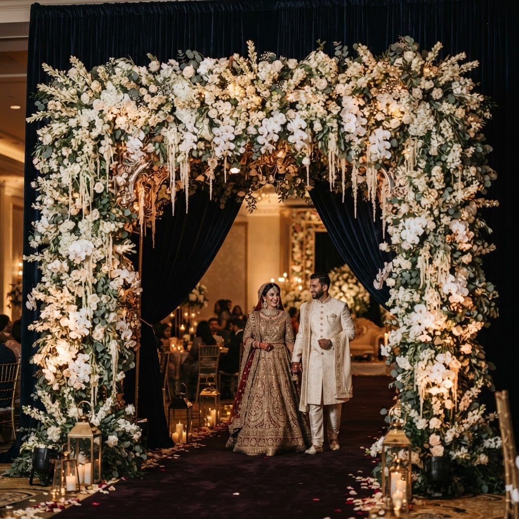 Stunning White Floral Entrance Decor