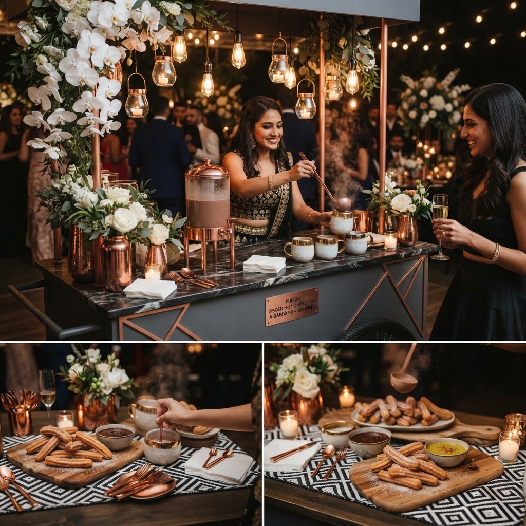 Elegant Fusion Hot Chocolate Churro Station