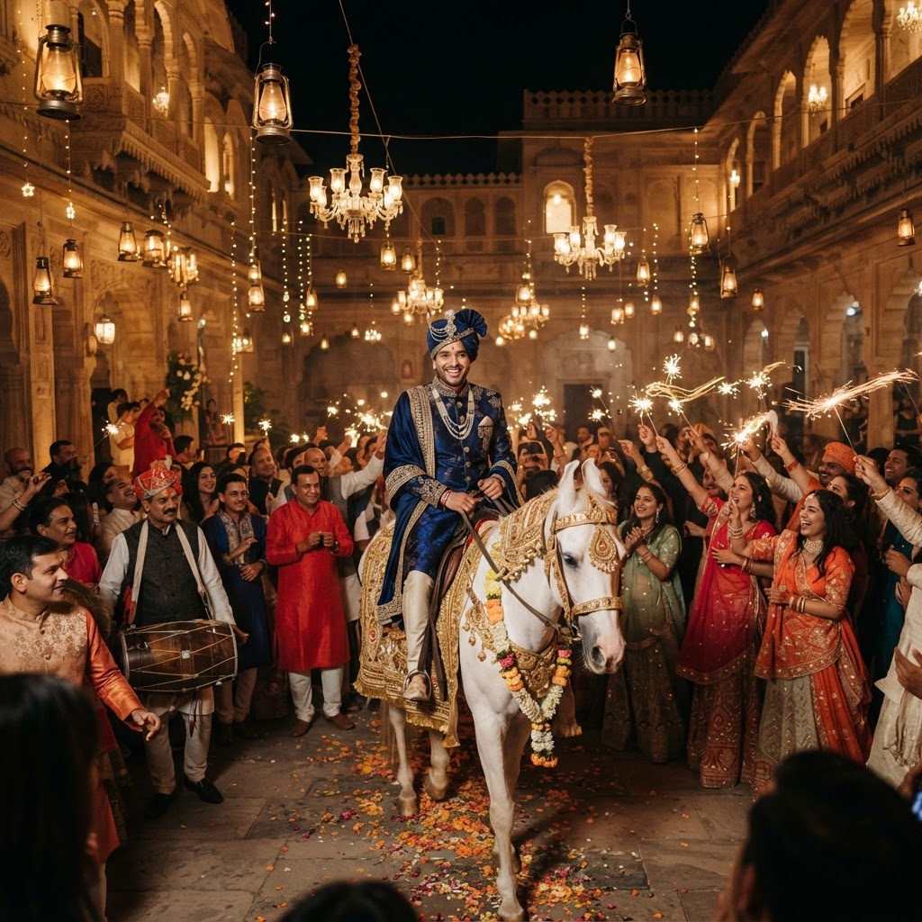 Royal Groom Entering On Horseback