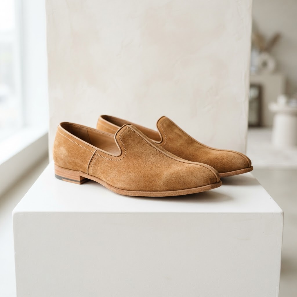 Tan Suede Groom Mojari Shoes