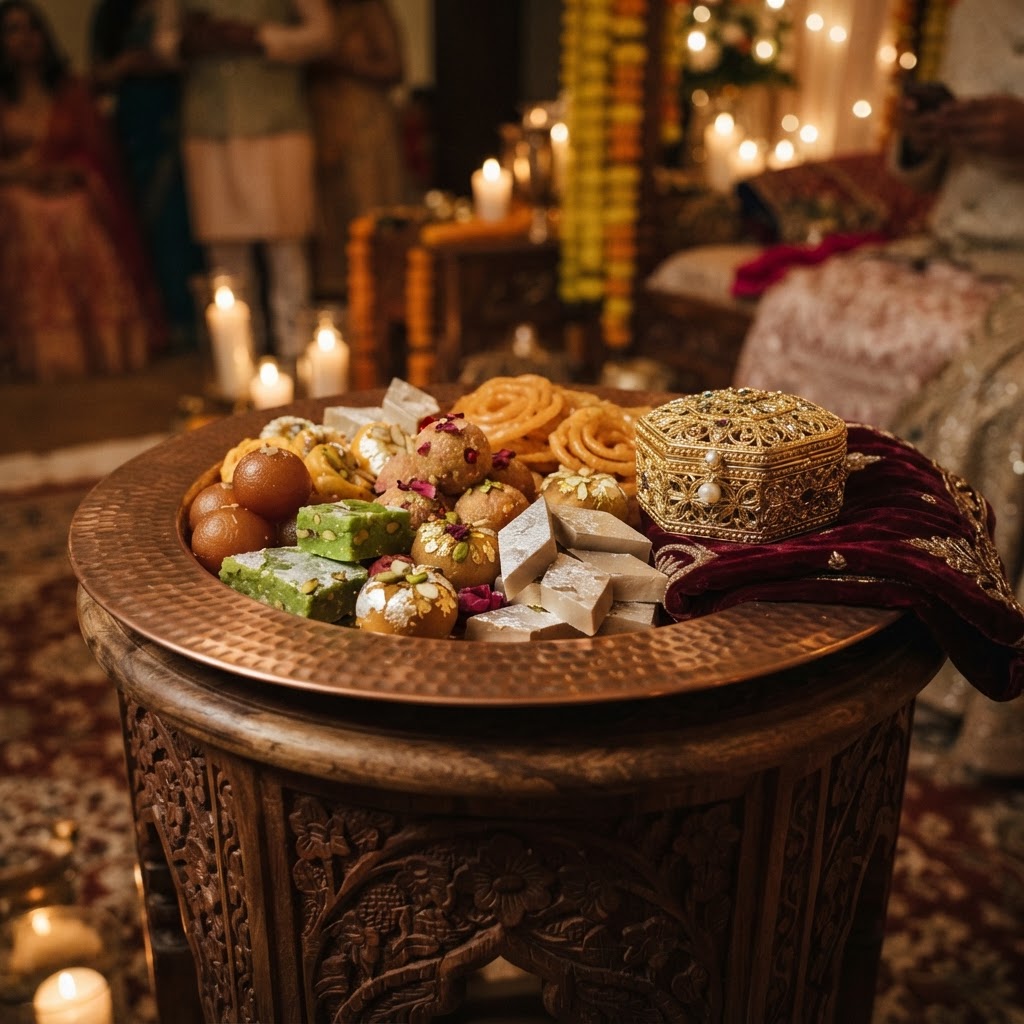 Traditional Mithai Platter For Roka Ceremony