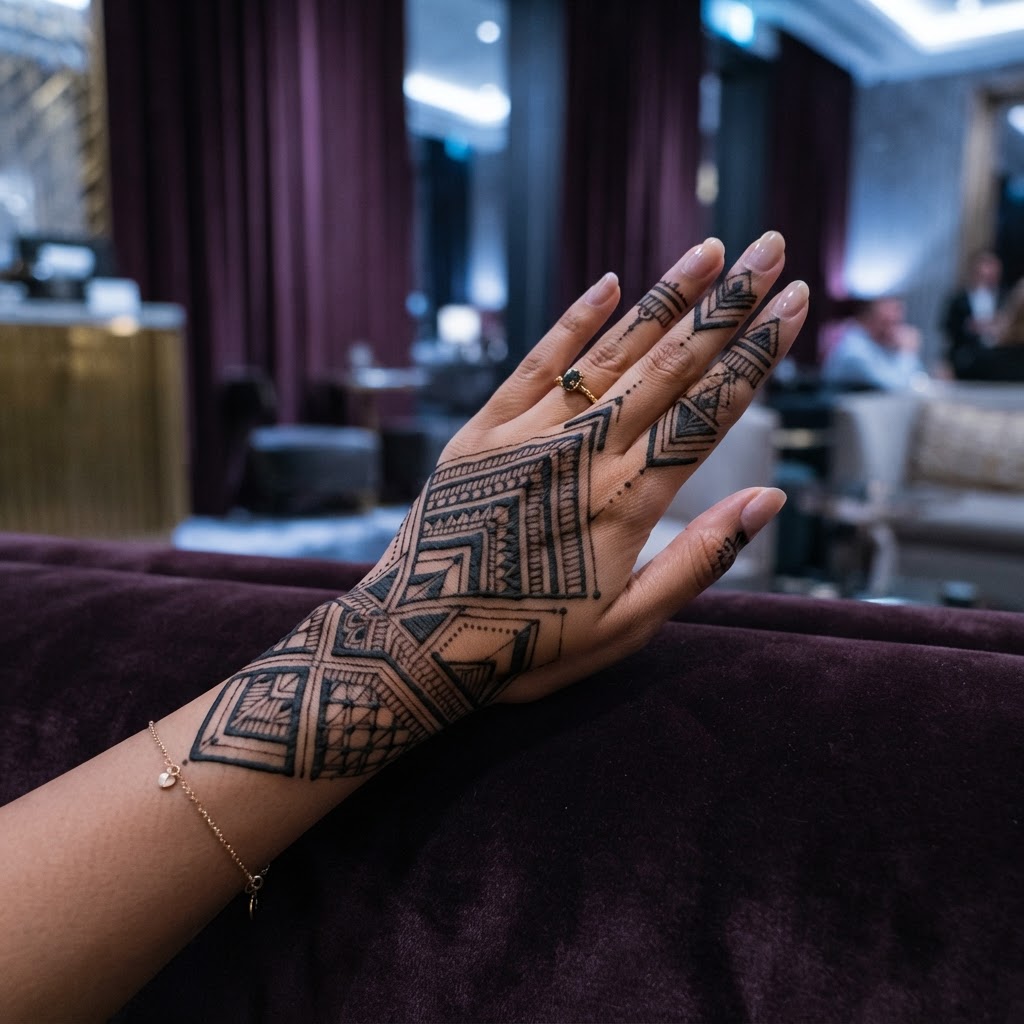 Modern Geometric Arabic Mehndi Design