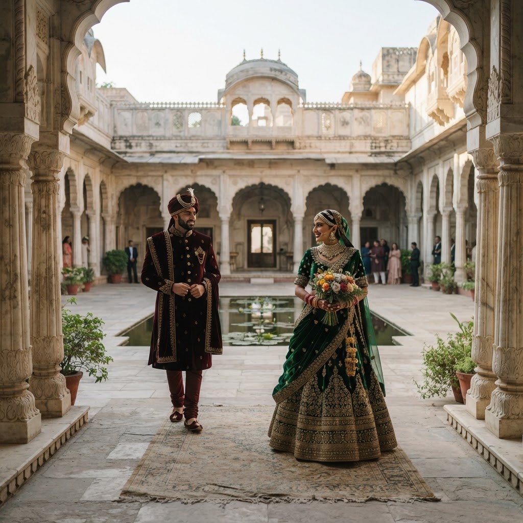 Royal Velvet First Look Wedding Moment