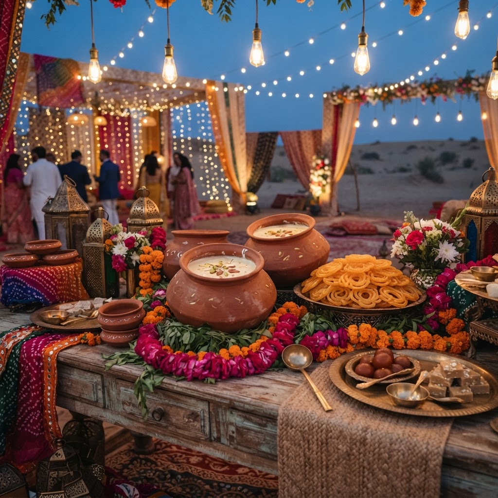 Traditional South Asian Dessert Table Display