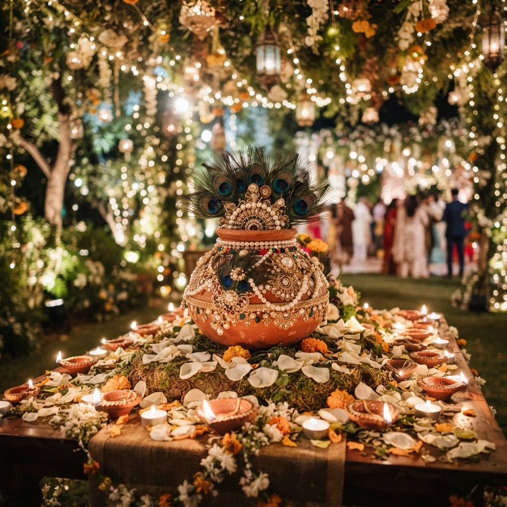 Traditional Peacock Decorated Jaggo Pot