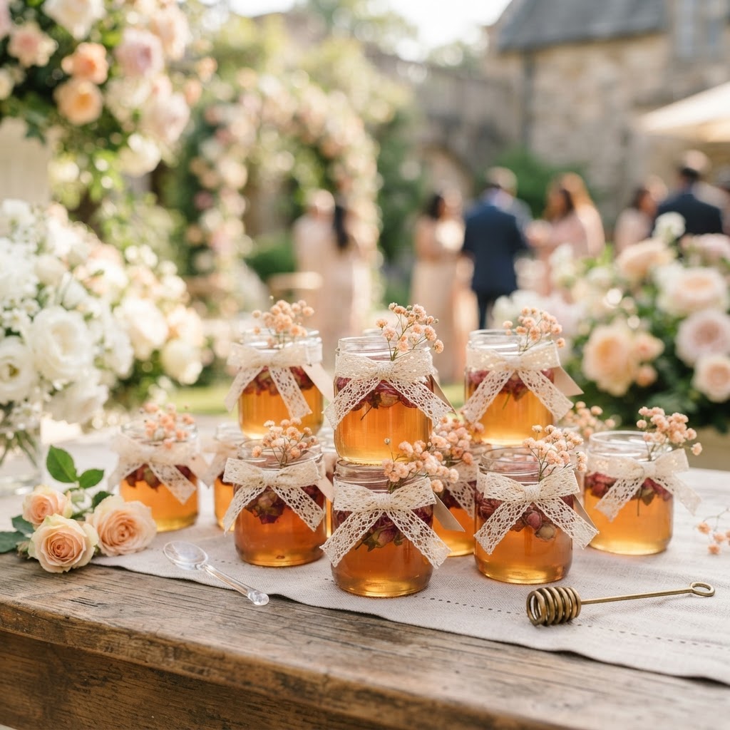 Rustic Honey Jar Wedding Favors