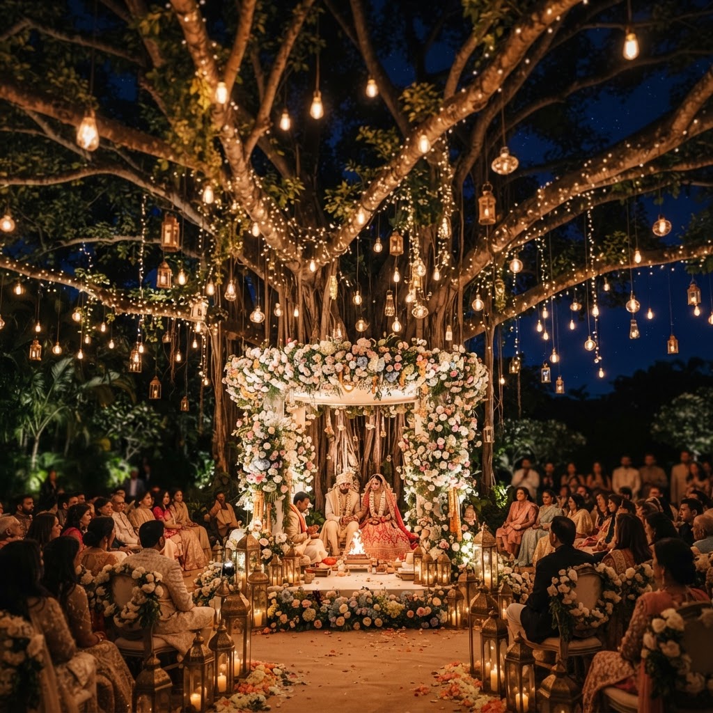 Enchanted Banyan Tree Wedding Mandap Decor