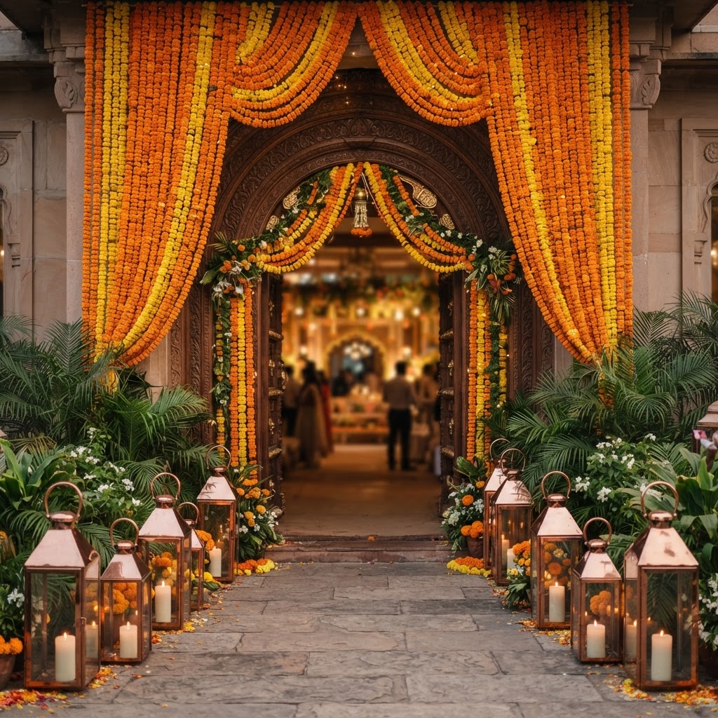 Marigold Floral Entrance Decor