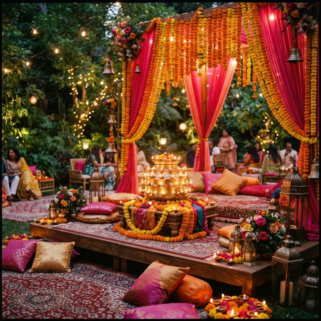 Vibrant Traditional Jaggo Ceremony Setup