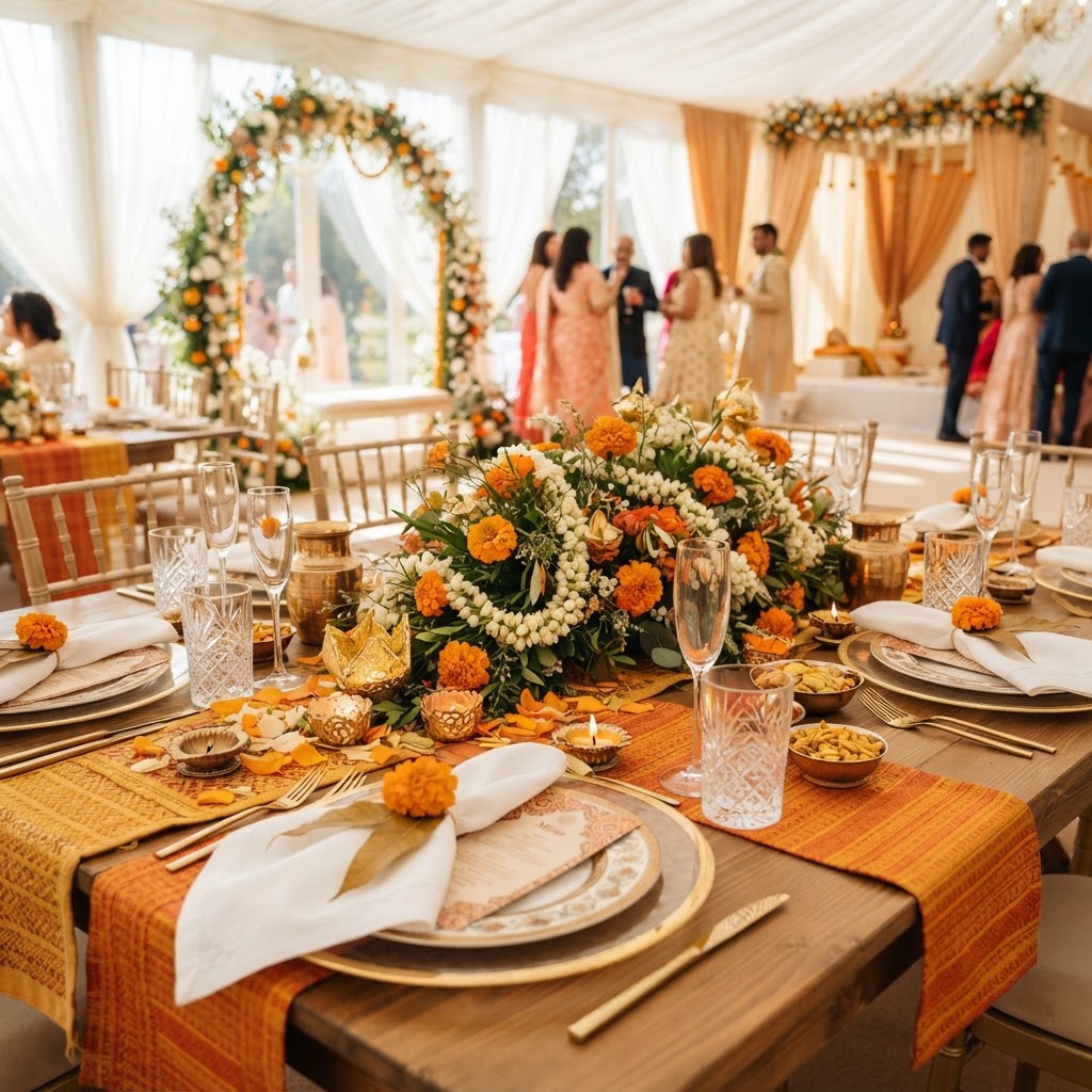 Marigold And Jasmine Floral Tablescape
