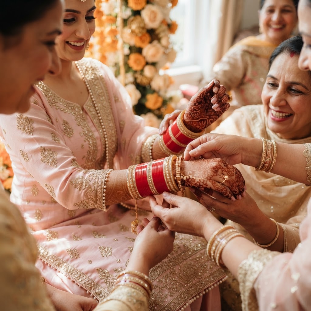 Traditional Red Bridal Choora Ceremony