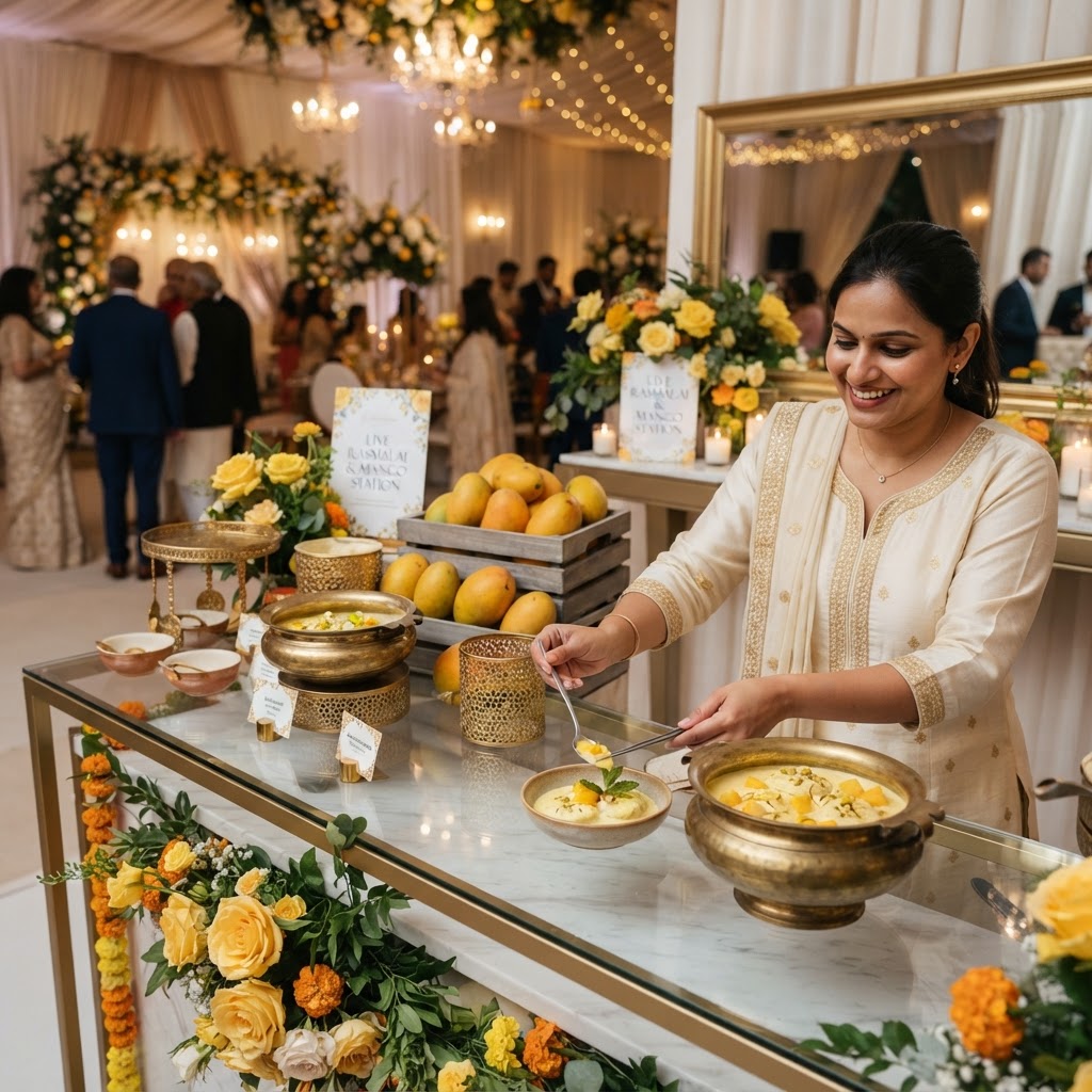 Live Rasmalai And Mango Dessert Station