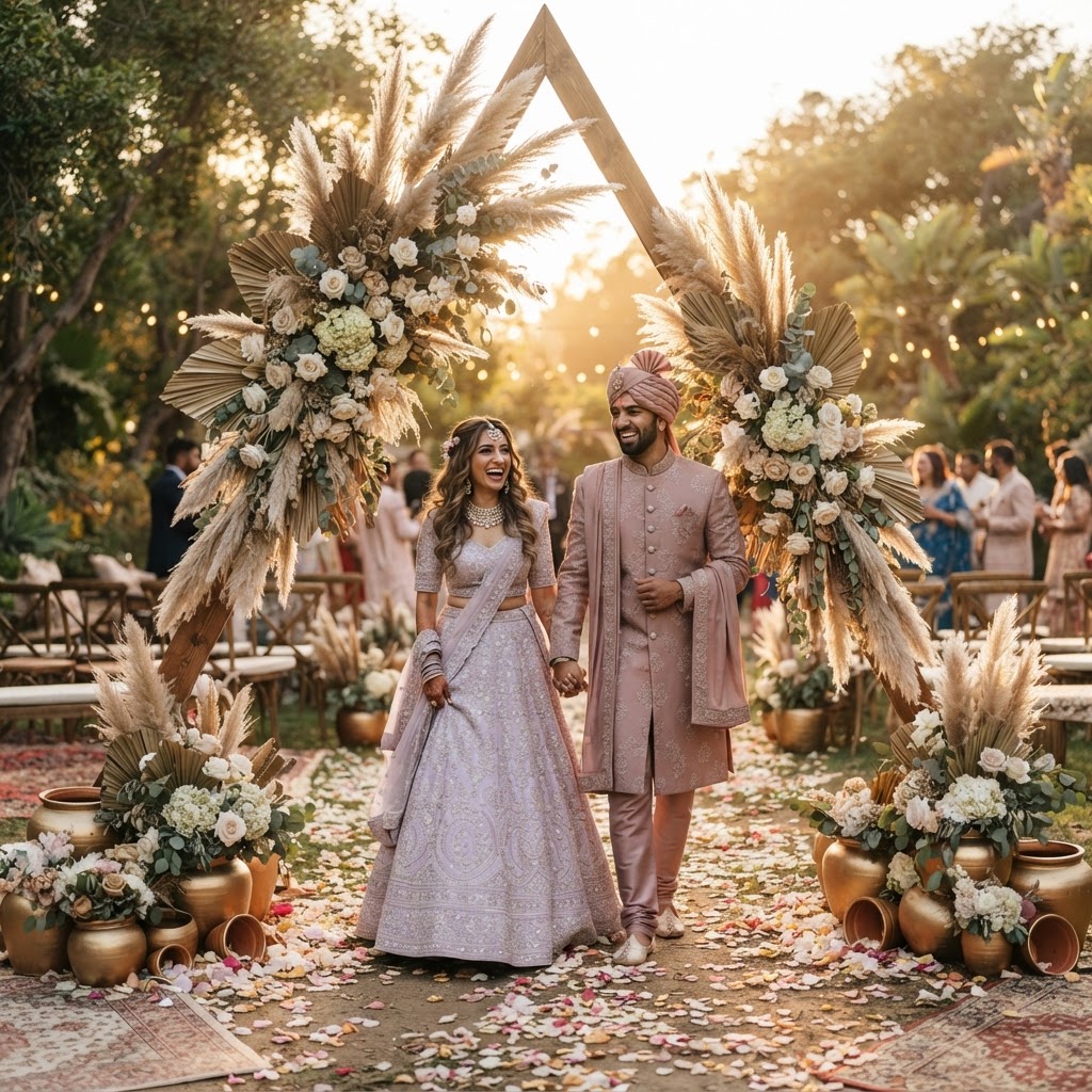 Boho Chic Dusty Rose Wedding Entry