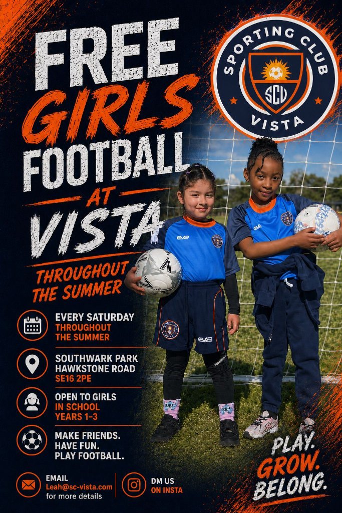 FREE Girls Football at VISTA