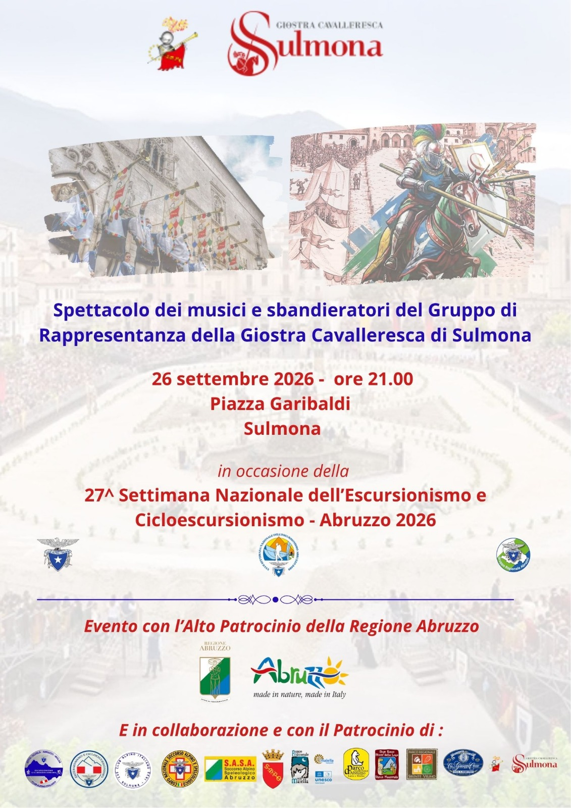 Spettacolo dei musici e sbandieratori della Giostra Cavalleresca di Sulmona