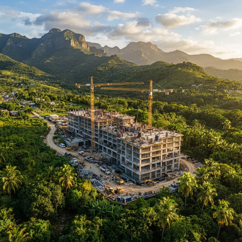 Chantier de construction en Haïti
