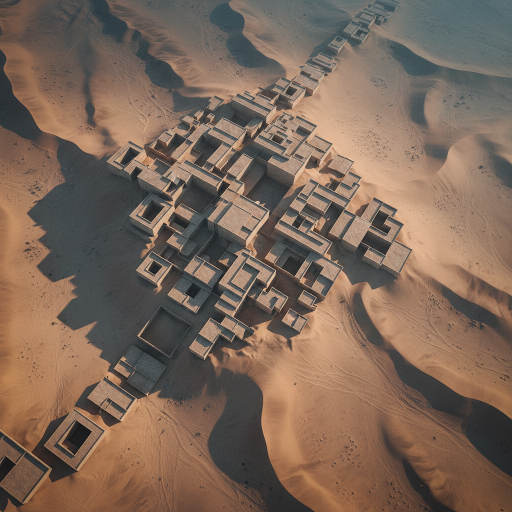 Aerial desert and architecture