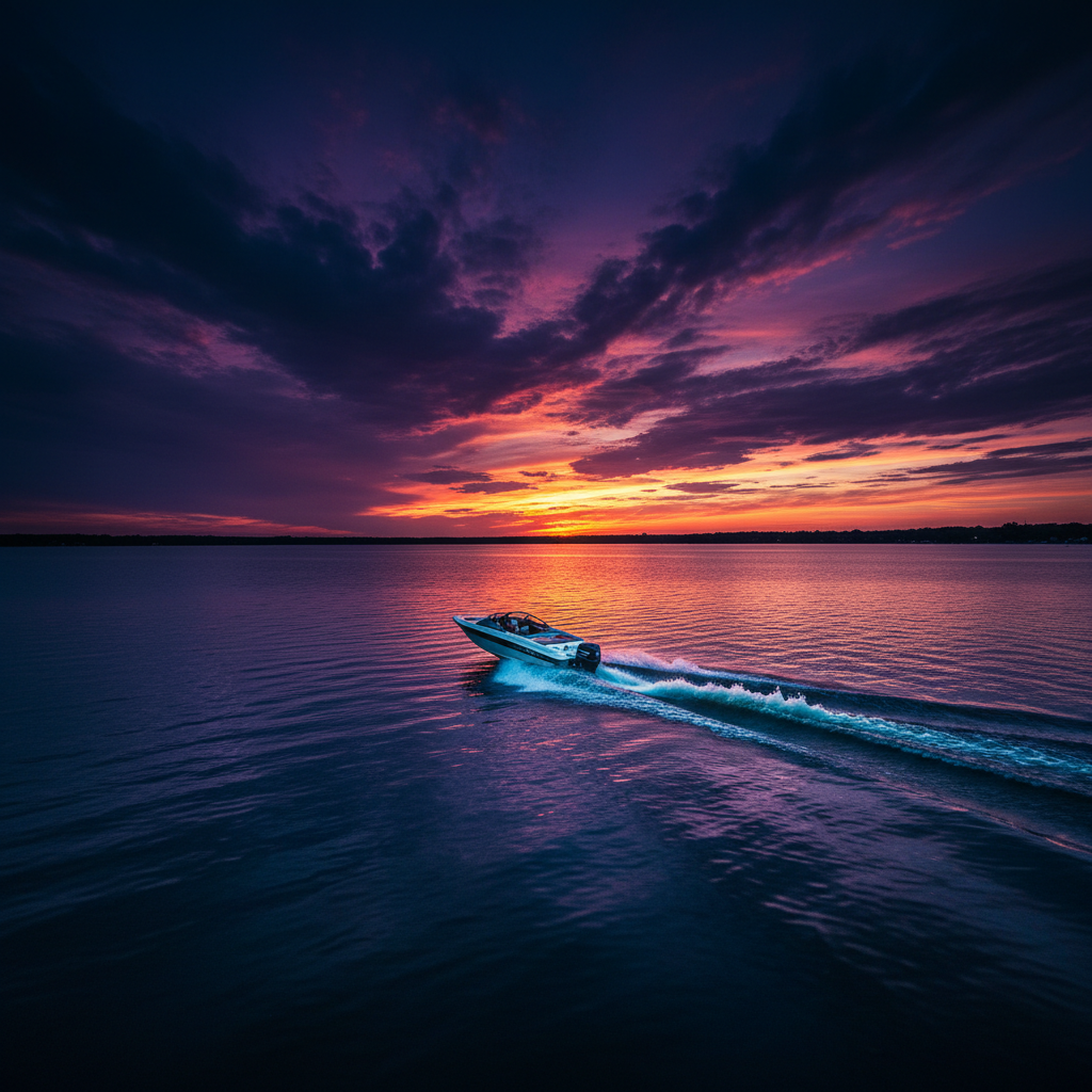 Neon lake night