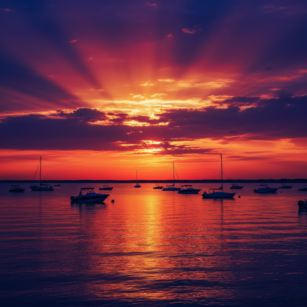 Epic Indiana lake sunset