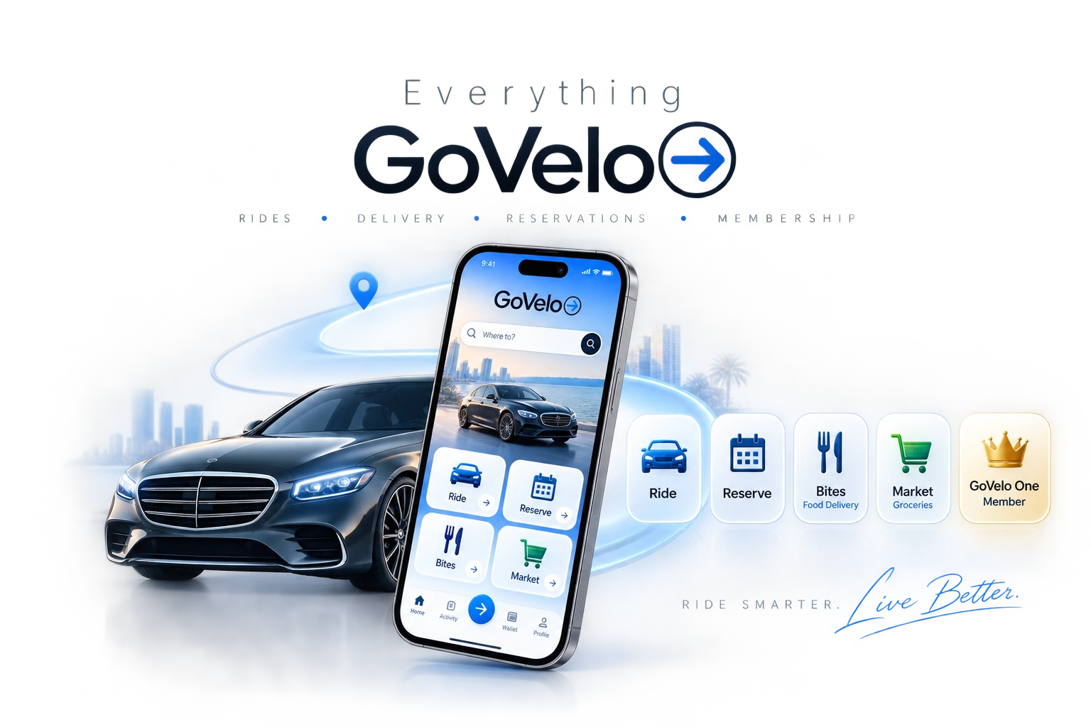 Everything GoVelo — Rides, Delivery, Reservations, Membership