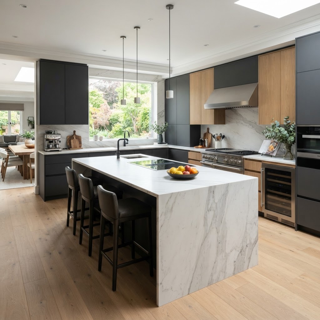 Cocina integral moderna con gabinetes de lujo
