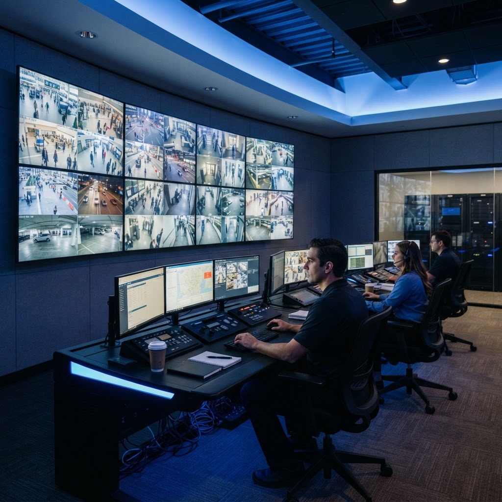 Sala de monitoreo de videovigilancia