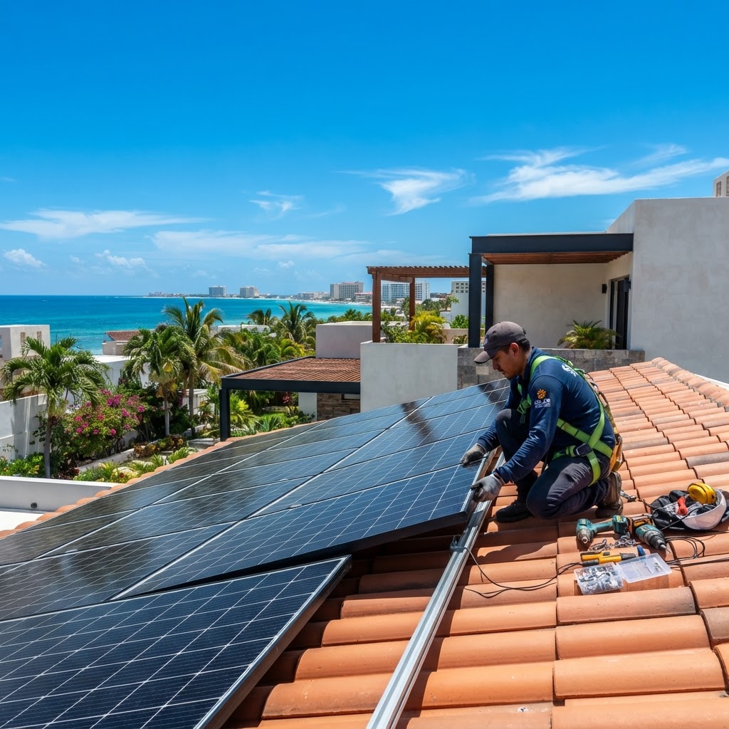 Instalación de paneles solares en residencia