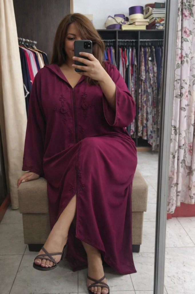 Djellaba Velours Violet