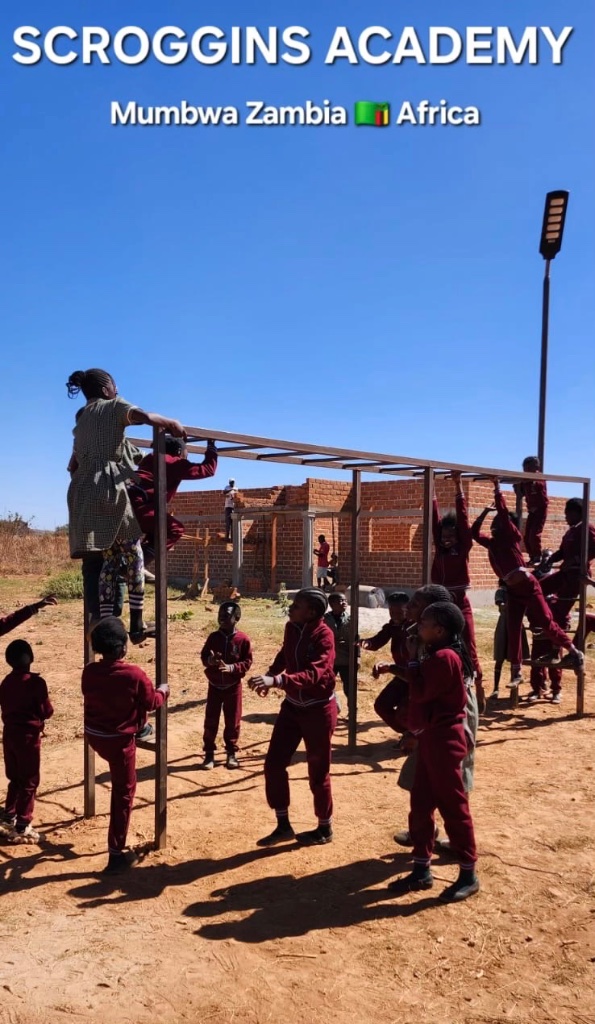 Children at Scroggins Academy playground in Mumbwa, Zambia