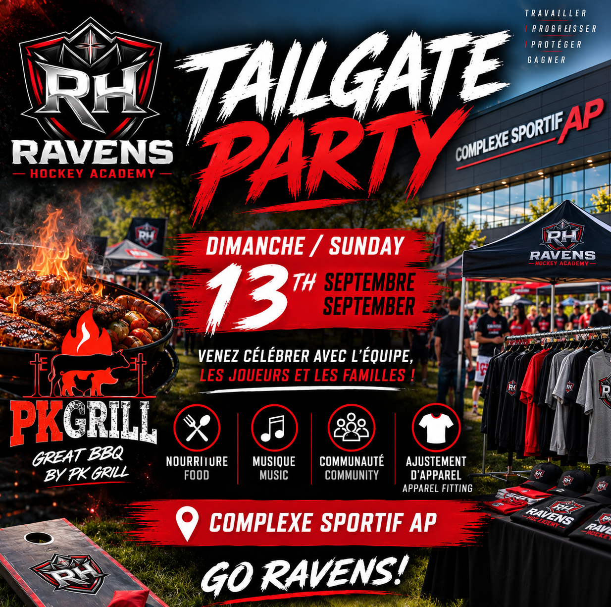 Ravens Tailgate Party — Dimanche 13 septembre, Complexe Sportif AP