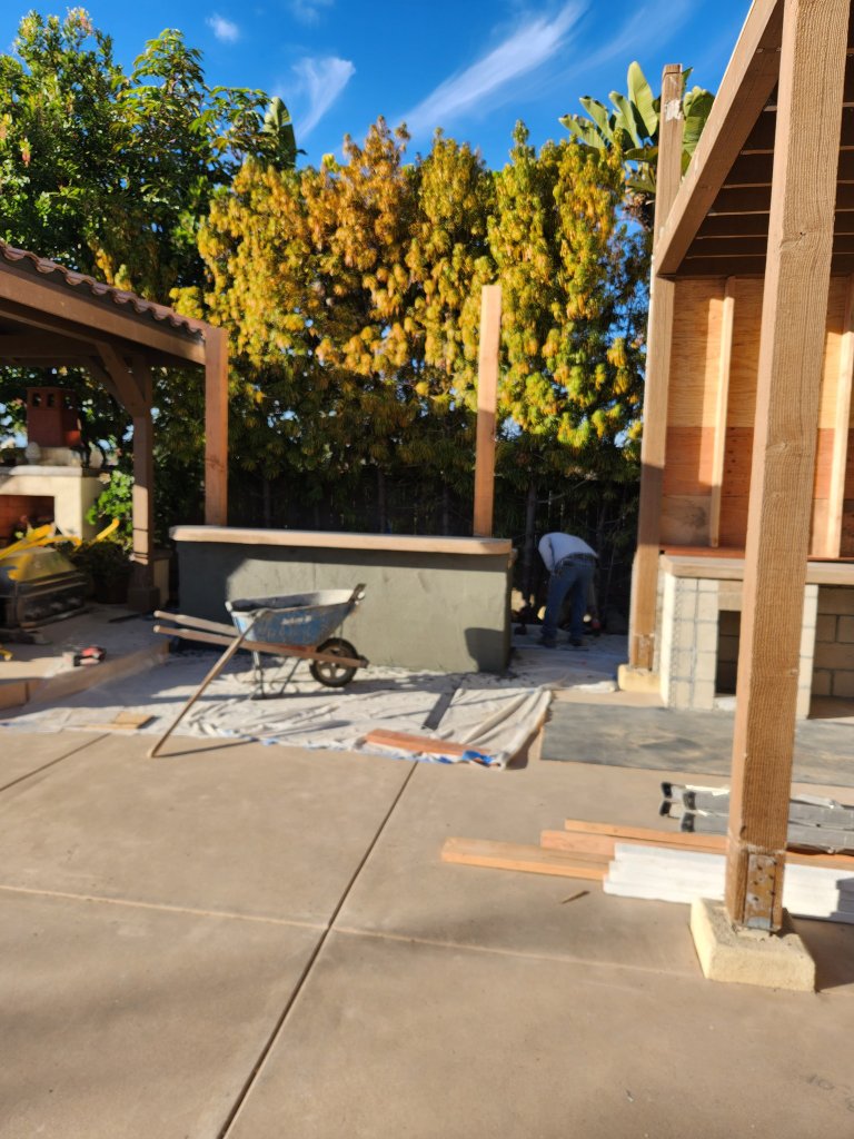 Outdoor Kitchen Under Construction