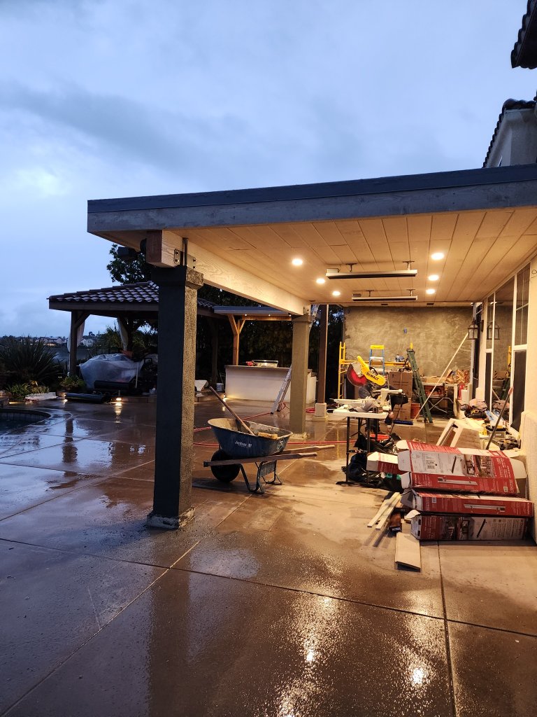 Patio Cover with Recessed Lighting