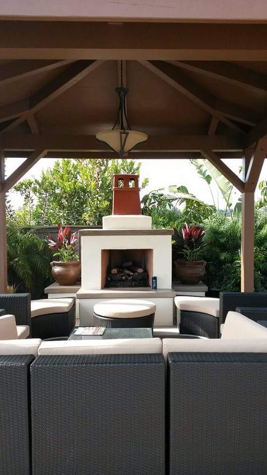 Outdoor Fireplace & Gazebo