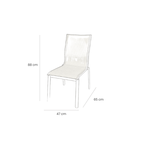 Dimensiones de la Silla Aspen sin Brazos