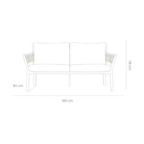Dimensiones del Sillón de 2 Plazas Mairin